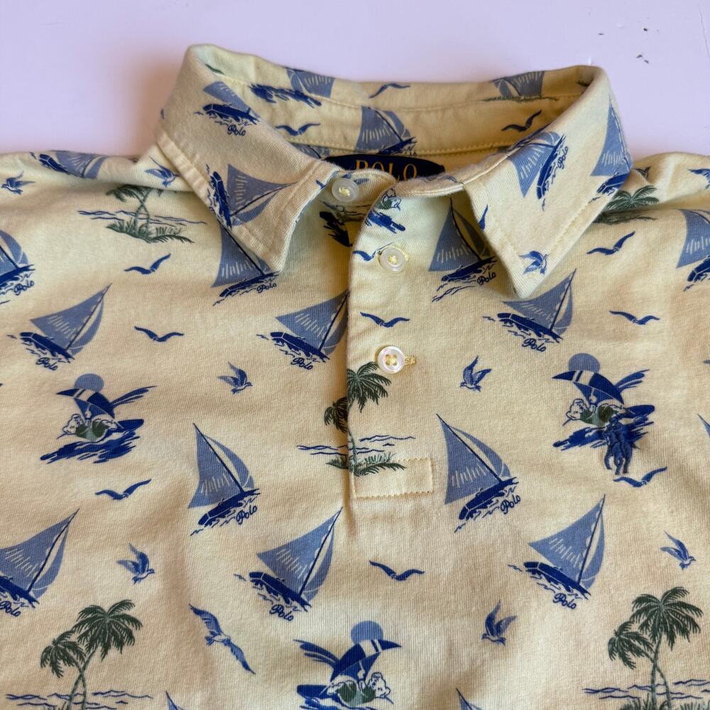 Polo Ralph Lauren Windsurfing Polo Bear Cotton Shirt Youth Medium 10-12 - Picture 4 of 8